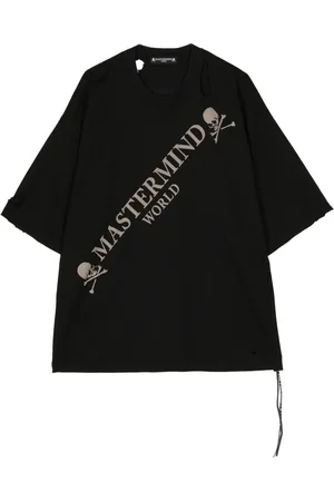 MASTERMIND Distressed-effect cotton T-shirt