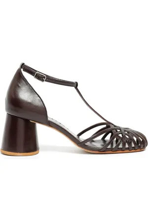 Sarah Chofakian Eugenie 65mm caged leather pumps