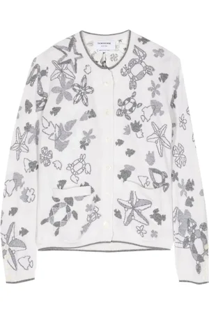 Thom Browne Intarsia-knit cashmere cardigan
