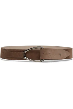 Brunello Cucinelli Logo-buckle suede belt