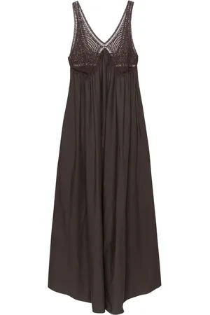 P.A.R.O.S.H. Crochet-panel cotton maxi dress
