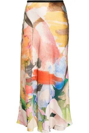 Paul Smith Floral Collage-print midi skirt