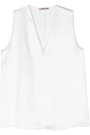 BLANCA Tropeche sleeveless satin blouse