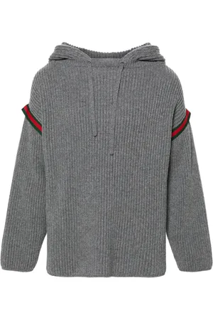 Gucci Web-stripe ribbed hoodie