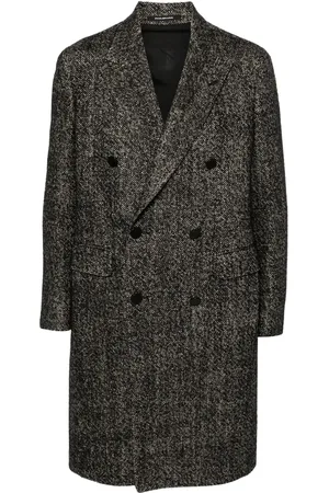 TAGLIATORE Herringbone double-breasted coat