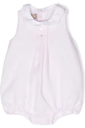 LA STUPENDERIA Scallop-collar linen romper