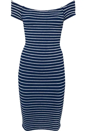 Hunza G Grace off-shoulder striped minidress