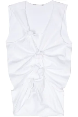 Gauchere Gathered-detail cotton tank top