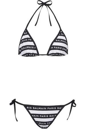 Balmain Logo-print triangle bikini set