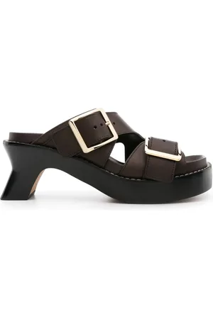 Loewe 70mm buckled leather mules