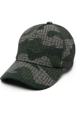 Balmain PB-monogram camouflage-print cap