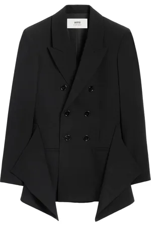 Ami Draped-panel virgin wool blazer