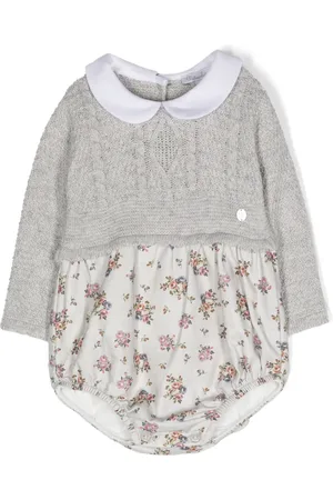 PATACHOU Floral-print cable-knit bodysuit