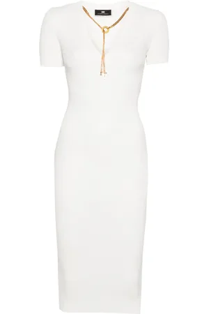 Elisabetta Franchi Ribbed-knit midi dress