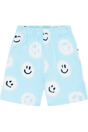 Molo Smiley-print organic cotton shorts