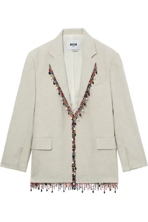 Msgm Bead-embellished single-breasted blazer