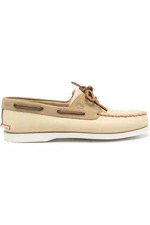 Timberland Logo-debossed leather boat shoes