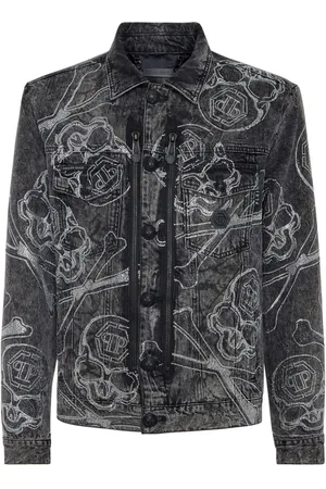 Philipp Plein Crystal-embellished denim jacket