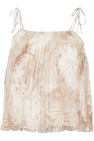 Ermanno Firenze Floral plissé sleeveless blouse