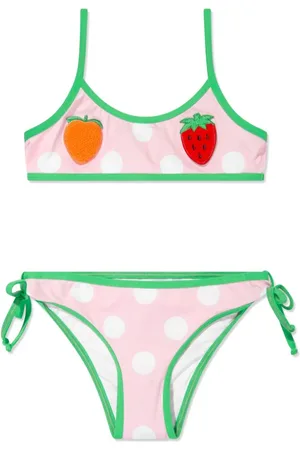 MC2 SAINT BARTH Fruit-appliqué polka dot bikini
