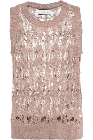Taakk Open-knit crew-neck vest