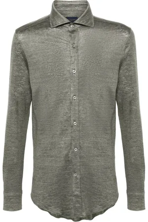 Paul & Shark Spread-collar linen shirt