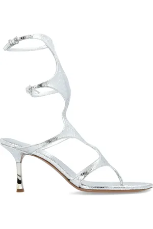 PARIS TEXAS Uma 75mm python-effect gladiator sandals