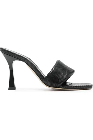 IRO 95mm Yolanda snakeskin-effect leather mules