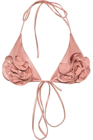MAGDA BUTRYM Floral-appliqué bikini top