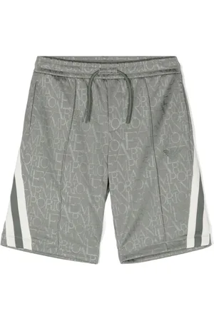 Aigner Kids logo-appliqué cotton track shorts - Grey