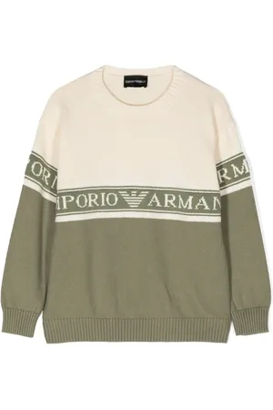 Emporio Armani Logo-intarsia cotton jumper