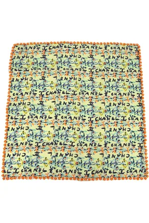 CHANEL 1994 logo-print silk scarf
