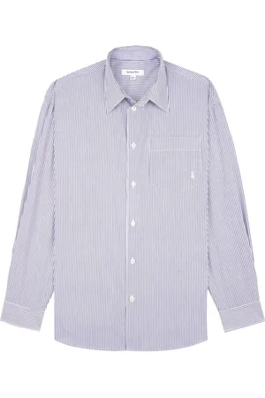 Sporty & Rich Logo-embroidered striped shirt