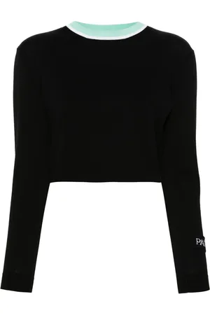Patou Logo-patch cropped jumper