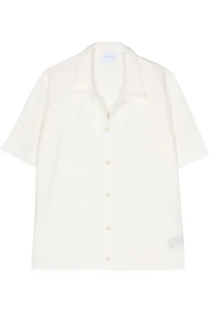 BLUE SKY INN Waffle-pattern bowling shirt
