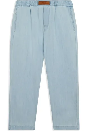 VERSACE Logo-plaque straight-leg jeans