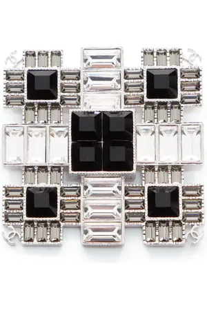 CHANEL 2019 CC crystal-embellished brooch