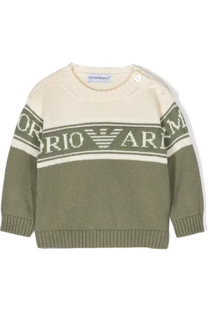 Emporio Armani Logo-intarsia cotton jumper