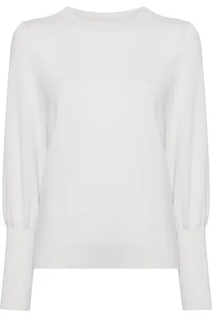 N.PEAL Crew-neck puff-sleeve jumper