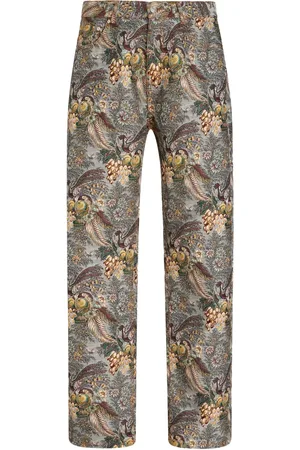 Etro Floral-jacquard straight jeans