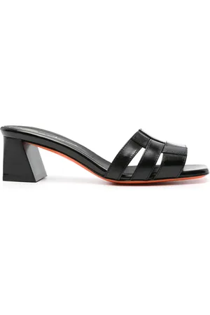 santoni 60mm leather mules