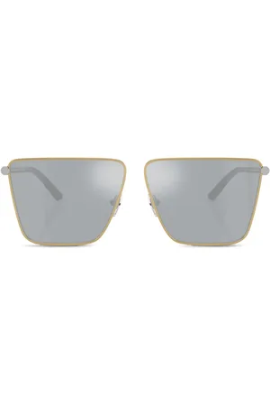 VERSACE Tubular Greca square-frame sunglasses