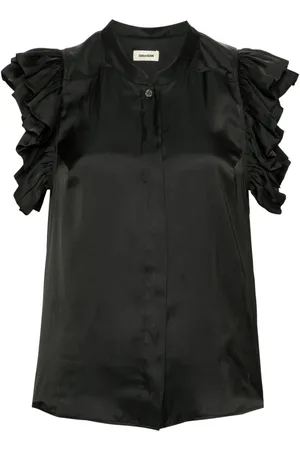Zadig & Voltaire Tiza ruffled satin blouse