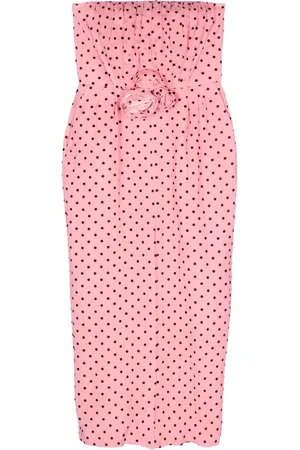 Alessandra Rich Flocked polka dot maxi dress