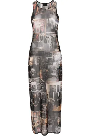 Puppets and Puppets Metal Friends-print mesh dress