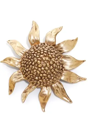 Saint Laurent Sunflower-motif textured brooch