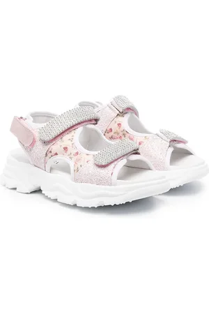 MONNALISA Floral-print panelled sandals