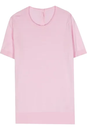 JOHN SMEDLEY Fine-ribbed cotton top