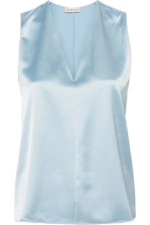 BLANCA Tropeche sleeveless satin blouse