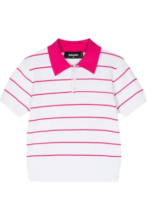 Dsquared2 Striped cropped polo top